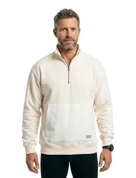 Sweat-shirt à Zip Eco Tyler Wshd Salt White M - Guess - FashionsVida