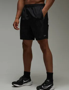 Herren Herren Active Regular Fit Stretch Gewebte 7 Zoll Shorts Black Größe Large - boohooMAN - FashionsVida