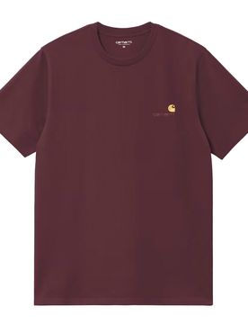 S/S American Script T-Shirt - T-Shirt-kurzarm - weinrot - Herren - Size: S