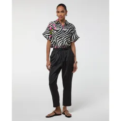 Pantalón jogger de mujer satinado con cintura elástica