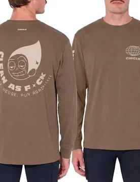 T-shirt de trail running respirant et léger - Feel Good CAF LS T-Shirt 2.0 Clay - Taille M - Marron - Circle - FashionsVida