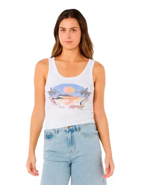 T-shirt Sans Manches Hotel Malibu Optical White S