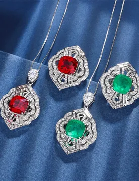 New gold-plated red corundum and emerald fashion retro set with main stone12*12 - Aliexpress - FashionsVida