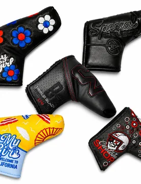 Funda para Cabeza de Putter de Hoja con Múltiples Estilos de Diseño, Funda de Golf, Cuero PU, Cierre de Gancho y Bucle, Logotipo Bordado - Shein - FashionsVida