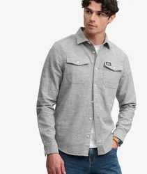 Superdry Herren Fischgrät-workwear-hemd Grey - Größe: Xxl