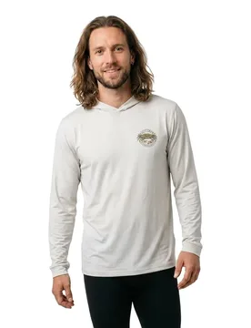 Rash Guard Manches Longues Jimmy Hooded Sunshirt Athletic Heather M - Salty Crew - FashionsVida