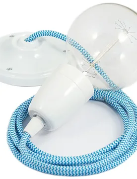 Cables Suspension Luminaire Rz11 Zigzag 2 M Turquoise / White One Size - Creative - FashionsVida