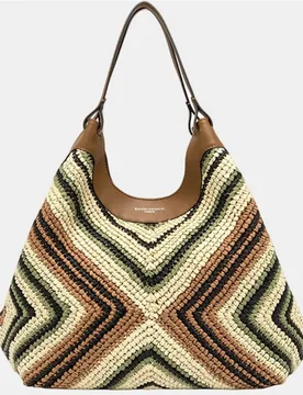 Bolso de hombro modelo Dua en paja y piel con pochette - Gianni Chiarini - FashionsVida