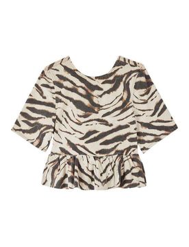 Top in cotone organico con stampa zebrata