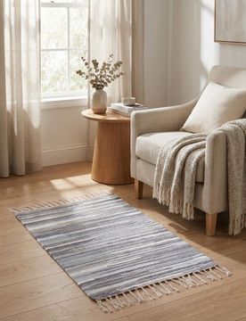 Passatoia a righe in cotone - grigio chiaro