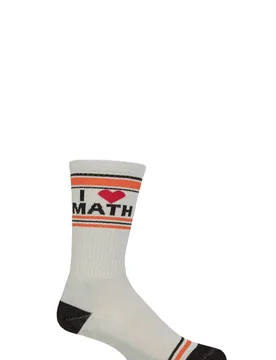 Pair I Love Math Cotton Socks Multi One Size - Grey - Size: One Size - Gumball Poodle - FashionsVida