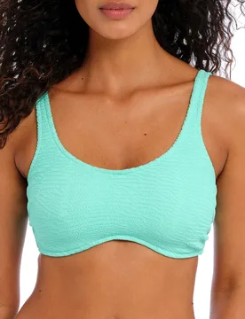 Womens Ibiza Waves Bralette Bikini Top - Blue Polyamide - Size 32d - Freya - FashionsVida
