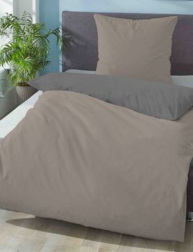 Linon-Bettwäsche UNI taupe, 135x200 cm + 80x80 cm
