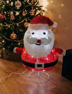 Lampada LED natalizia a forma di Babbo Natale - rosso