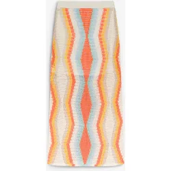 Falda de punto crochet con cintura elástica