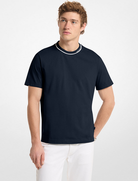 T-shirt con logo sul bordo uomo blue notte