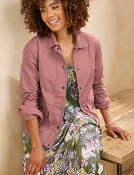 Women's Cargo Jacket in Rose Size: 18 - Rose - Size: 18 - Cotton Traders - FashionsVida