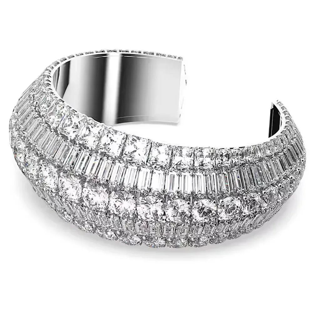 Braccialetto Hyperbola Cuff L Rows Silver One Size - Swarovski - FashionsVida