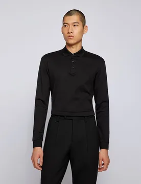 Polo de hombre de algodón orgánico con logo bordado - Boss - FashionsVida