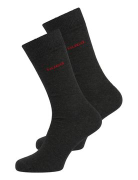 HUGO Calcetines gris oscuro / rojo