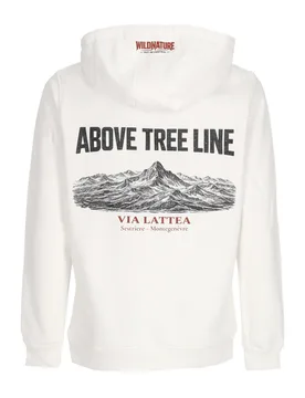 Felpa Cappuccio Uomo Wn Above Treeline Vialattea Hoodie White - WILD NATURE - FashionsVida