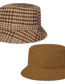 Small Checks Bucket Reversible Hat by - beige - Damen - Size: M (57-58 cm) - Lipodo - FashionsVida