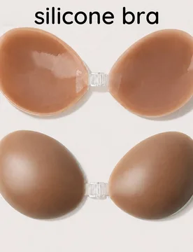 Sujetador adhesivo de silicona reutilizable, sujetador push up sin tirantes y sin espalda, sujetador invisible sin costuras con cierre delantero para - Shein - FashionsVida