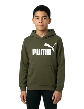 Felpa Con Cappuccio Ess Big Logo Dark Olive 9-10 Anni