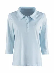 Jersey Polo mit Strassbesatz - Hellblau - female - Size: 48
