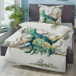 Linon-Bettwäsche DINO perlmutt, 135x200 cm + 80x80 cm
