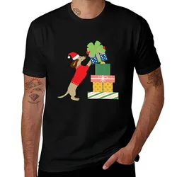 Merry Christmas Weiner Daschund T-Shirt Lightweight Cooling Short Sleeve Tee