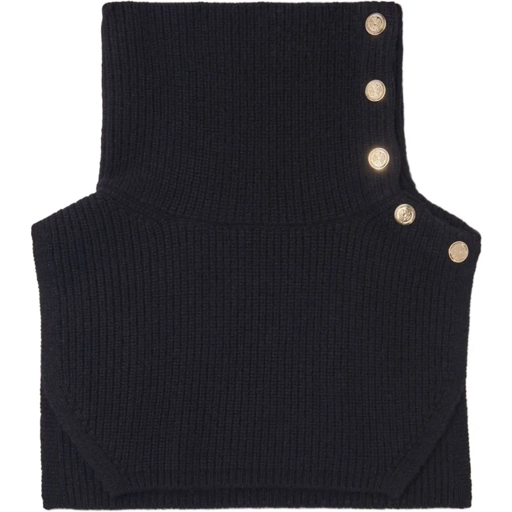 Cuello de mujer abotonado de mezcla de lana - Maje - FashionsVida