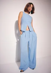 Weste mit Knöpfen Blau M