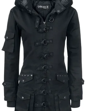 Gothic Winterjacke - Bloodsucker - S bis 5XL - für Damen - Größe 4XL - schwarz - Frauen - female - Gothicana by EMP - FashionsVida
