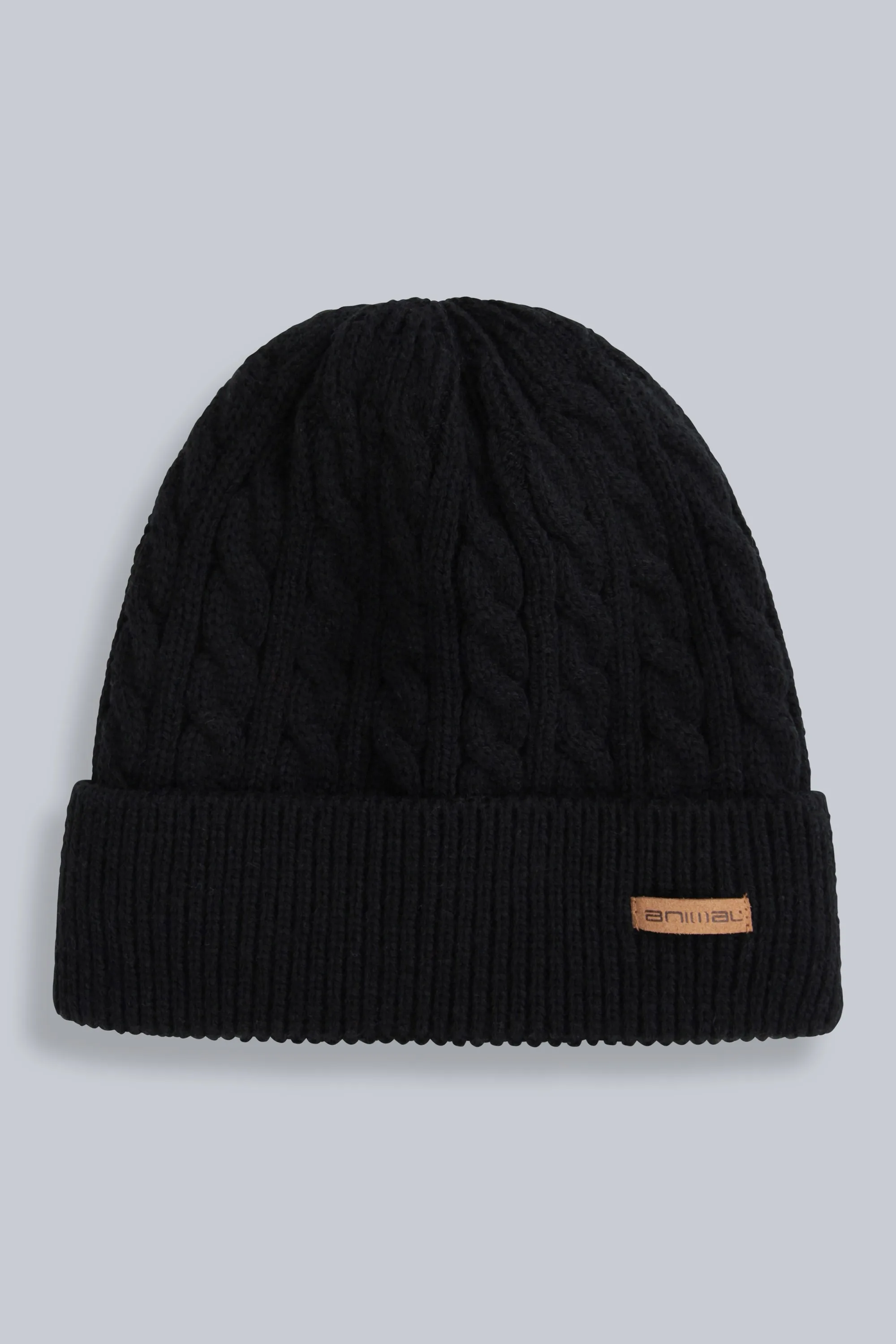 Drew Fur Lined Cable Beanie - Black - Black - Size: ONE - Animal - FashionsVida