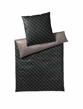 Satin-Bettwäsche Double 70x90cm / 140x200cm (Schwarz/Silber) schwarz baby - Joop! - FashionsVida