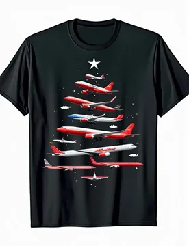 Funny Airplane Christmas Tree Pilots & Aviation Fans T-Shirt 100% Cotton O-Neck Short Sleeve Casual Mens T-shirt Streetwear - Aliexpress - FashionsVida