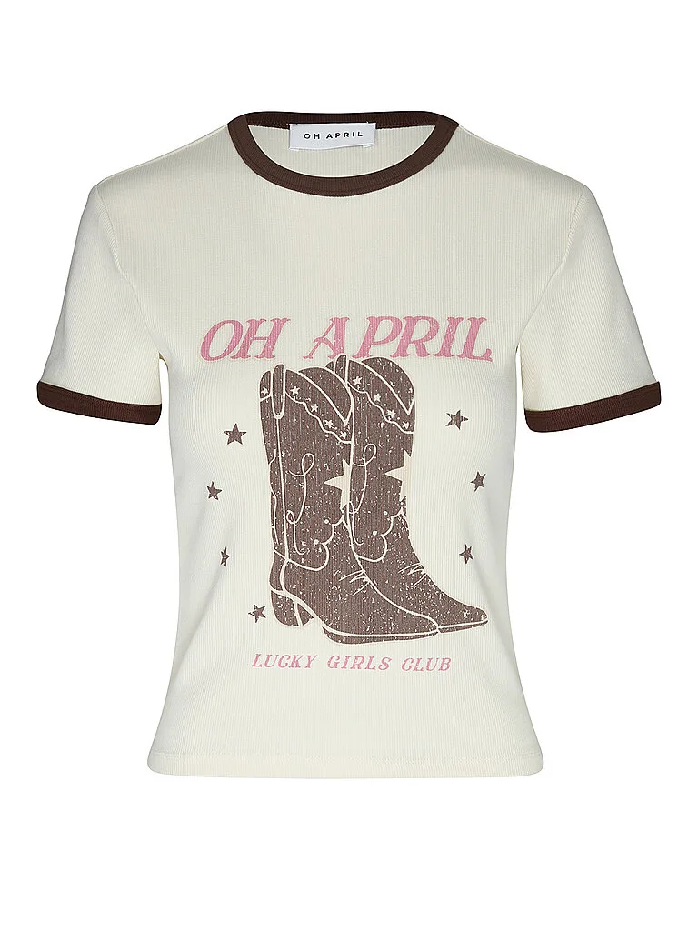 Oh April T-shirt crema S - OH APRIL - FashionsVida