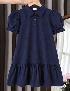Vestido casual versátil y cómodo con cuello para niña joven, uso diario