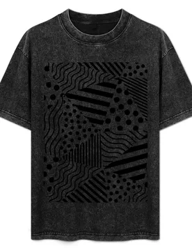 Wave, line and dots modern geometric triangle pattern T-Shirt Large Size Basic Casual T-Shirt - Aliexpress - FashionsVida