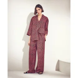 Pantalón estilo pijama de mujer en color liso