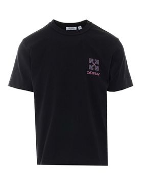 T-shirt freccia nera bianco sporco