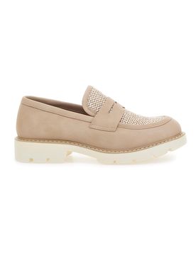 Mocassini beige con bocca di leone e Suola Bianca KMD25S15G 39