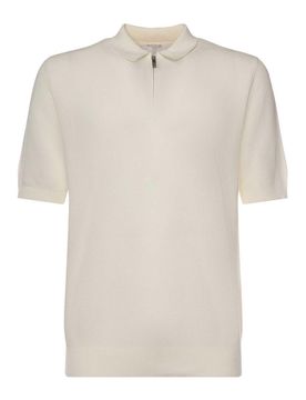 Eleventy Polo con zip in cotone