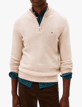 Pull à col zippé en laine