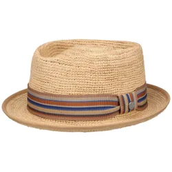 Crochet Raffia Pork Pie Straw Hat by - nature - Female - Size: M (56-57 cm)