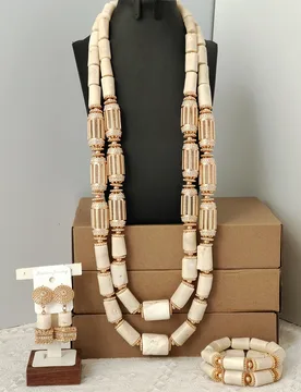 White Nigerian Coral Bead Jewelry Set Wedding Real Original 2026 - Aliexpress - FashionsVida