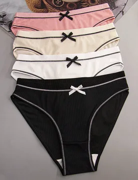 Piezas Bragas triangulares deportivas sueltas y cómodas con diseño de lazo de seda de leche para mujeres - Shein - FashionsVida