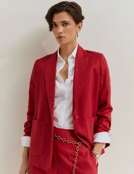 Blazer regular fit de mujer de lino - Lion of Porches - FashionsVida