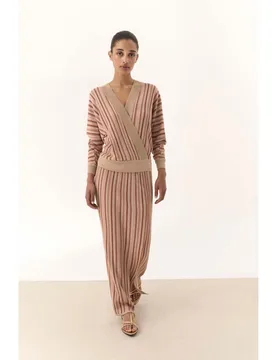 Falda de mujer de rayas y midi - Bimani - FashionsVida